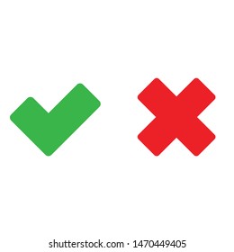 Green check mark and red X mark icons.  yes, no icon