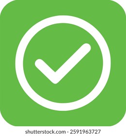 Green check mark seal Icon vector illustration
