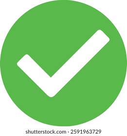 Green check mark seal Icon vector illustration