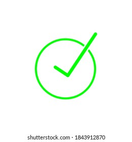 green check mark sign with circle logo. approved icon isolated on white background. vector illustration