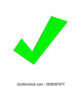 green check mark sign hand drawn isolated on white background. vector illustration