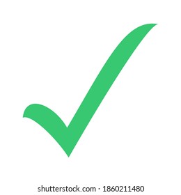 signo de marca de verificación verde dibujado a mano aislado en fondo blanco. ilustración vectorial
