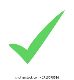 green check mark sign vector isolated on white background. vector illustration