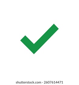 Green Check Mark silhouette icon with white background