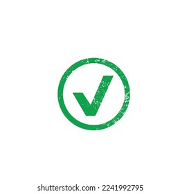 green check mark stamp vector