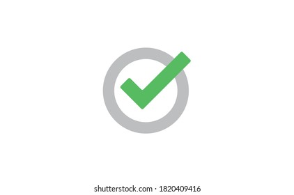 Marca de verificación verde. Símbolo de aprobación. Símbolo de marca aprobado dentro de un círculo.