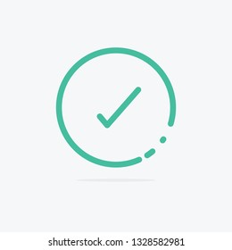 Green check mark symbol, Approved Concept, Vector Illustration.