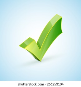 Green check mark symbol and icon for approved design concept and web graphic on white background.