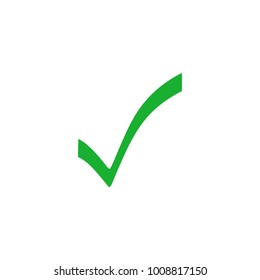 Green check mark symbol on white background.