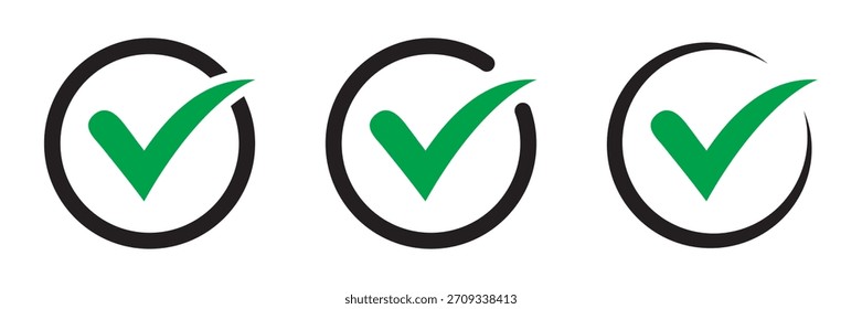 Icono de Aprobación de marca de verificación verde
