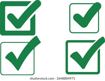 Green Check Mark Tick Icon Symbol for Approval

