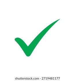 Diseño de ilustración plana de Vector de icono transparente de marca de verificación verde. Marca de verificación verde png.