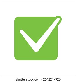 Marca de verificación verde símbolo de icono vector