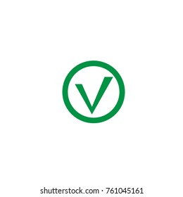 Green check mark vector icon on white background.