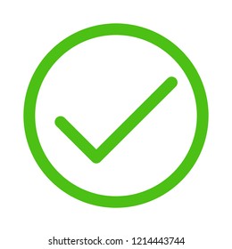 Green check mark. Vector illustration. Ok symbol isolated