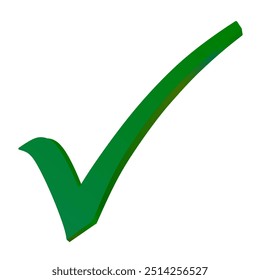 green check mark vector illustration with white background