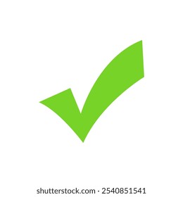 Green check mark. Vector simple color flat illustration.