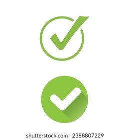 Grüne Kontrollzeichen in verschiedenen Varianten, Aufkleber.