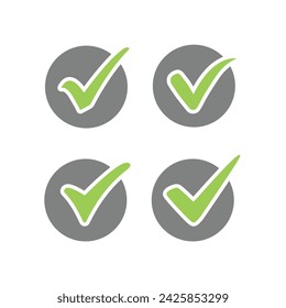 Marcas de verificación verdes en diferentes variantes.