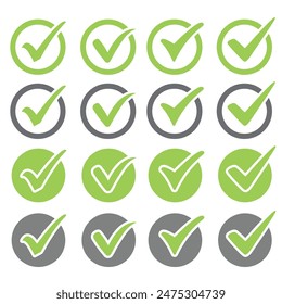 Green check marks in different variants.