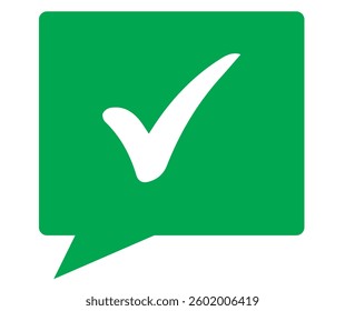 green check and red cross symbols, blue question mark and yellow exclamation point, round speech bubble thin line vector icons set