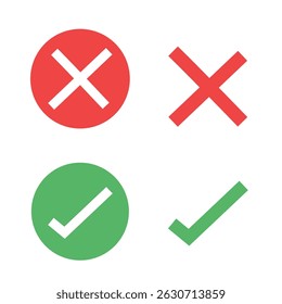 Green Check Red Cross Vector Pack