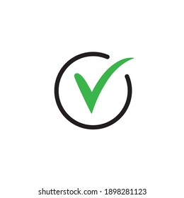 Green check simple icon. Approved Tick sign. Confirm, Done or Accept symbol.