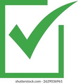Ícone De Caixa De Seleção Verde: Gráfico De Confirmação De Êxito, 
Marca de Escala Verificada: Símbolo de Estado Aprovado, Marca de Verificação de Conclusão: Ícone de Confirmação Positiva.
