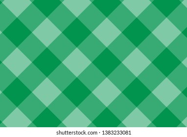 Green checkered cotton background - Vector Illustration.