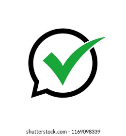 Green Checklist in Bubble Icon Vector