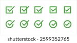 green checklist bullet point vector set