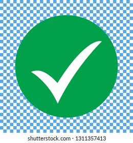 Green checklist icon, chec mark icon vector