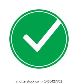 Green checklist icon, check mark icon vector