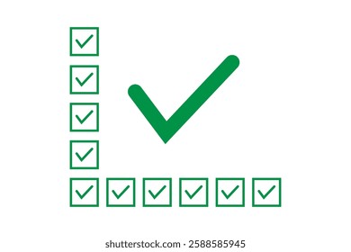 Green Checklist Icon with Completed Tasks.