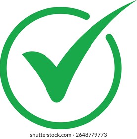 Green Checkmark Icon Approval, Confirmation, and Success Symbol