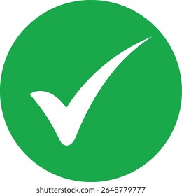 Símbolo de Aprobación, confirmación y éxito del icono de marca de verificación verde