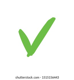 Green checkmark icon. Approval tick.