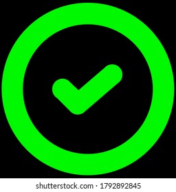 Icono de marca de verificación verde para aplicaciones y sitios web.
