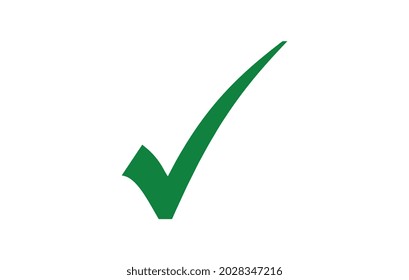 Icono de marca de verificación verde aislado en fondo blanco. Estilo de símbolo plano. Concepto, marca de verificación aceptada. Ilustración vectorial.