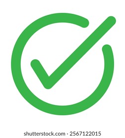 green checkmark icon set. green tick mark icon for web design. yes , right concept. vector illustration eps 10.