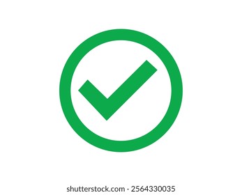 Green checkmark icon symbol isolated vector image.Tick symbol in green color, vector illustration. Success symbol for website computer and mobile vector