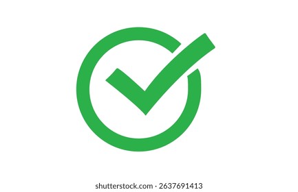 Green checkmark icon symbol isolated vector image. Tick symbol in green color, vector illustration. Success symbol for website computer and mobile vector.	