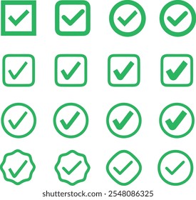 icono de marca de verificación verde, diseño de icono de Aprobación