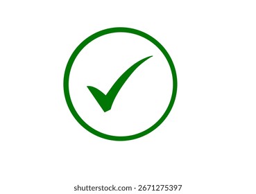 Comprobación verde dentro del símbolo del icono del círculo para el éxito de la confirmación de la Aprobación