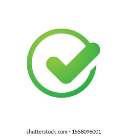 Green checkmark logo template vector icon design