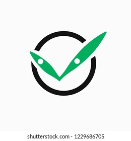 Green checkmark new shaped icon vector illustration isolated on white background