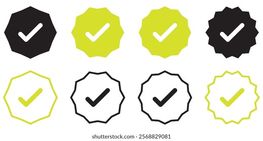 Green checkmark and red cross on isolated white background vector symbol for right and wrong choices.. symbol for website Computer and mobile vector, eps 10