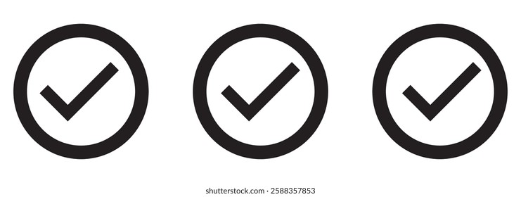 Green checkmark and red cross on isolated white background vector symbol for right and wrong choices. Modern flat design, Checkmark icon set. Checkmark right symbol tick sign.