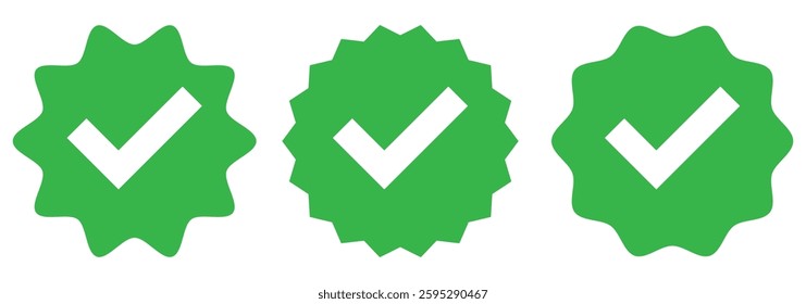 Green checkmark and red cross on isolated white background vector symbol for right and wrong choices. Modern flat design, Checkmark icon set. Checkmark right symbol tick sign.