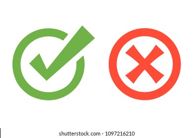 Green Checkmark Red X Mark Stamp Stock Vector (Royalty Free) 1097216210 ...